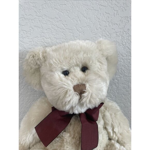 Russ JACKSON SHAGGY CREAM WHITE TEDDY BEAR Bombay Stores STUFFED PLUSH TOY Cute - Picture 2 of 7